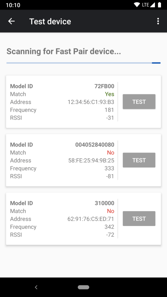 Fast Pair Validator aplikace