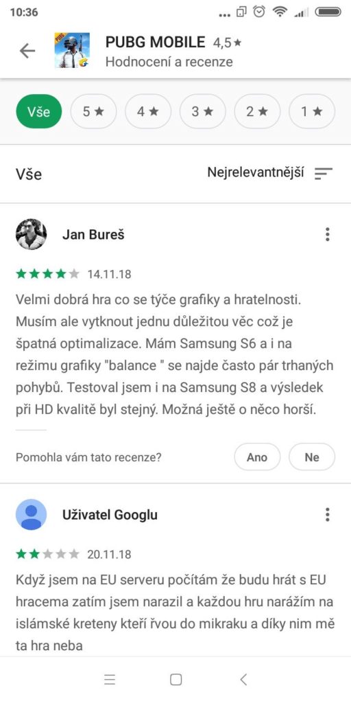 Google Play design hodnocení - nový design 02