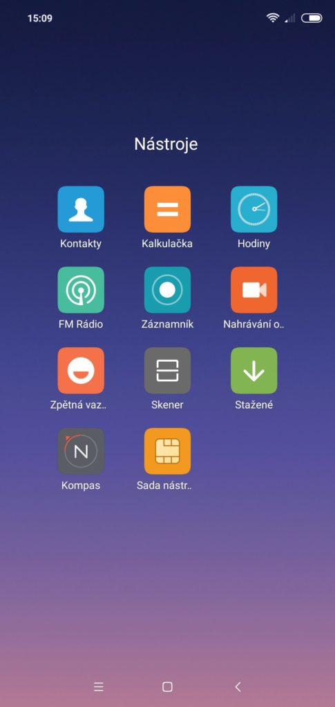 MIUI aplikace Xiaomi Redmi Note 6