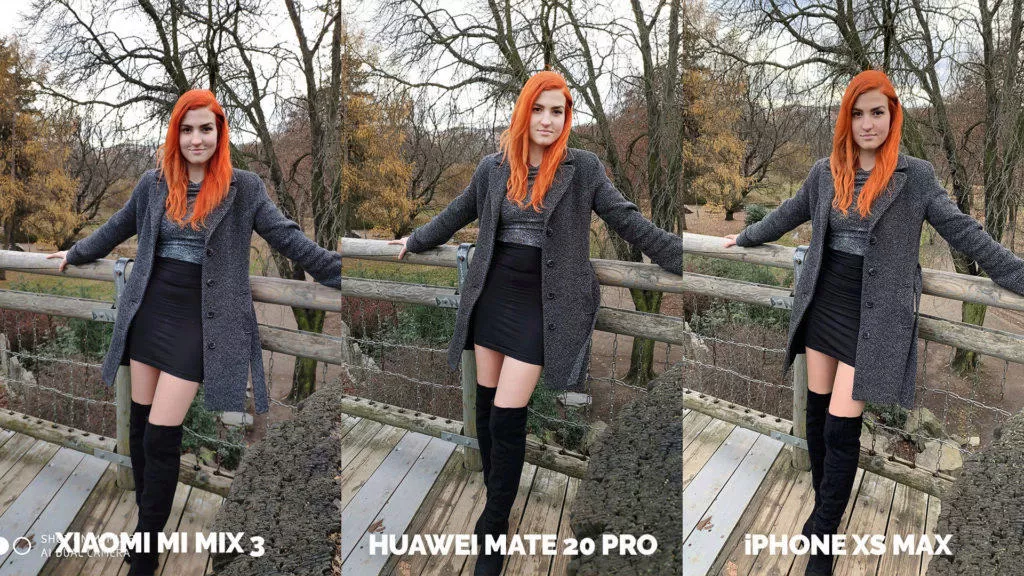 Fototest Xiaomi Mi Mix 3 vs Huawei Mate 20 Pro vs Apple iPhone XS Max modelka