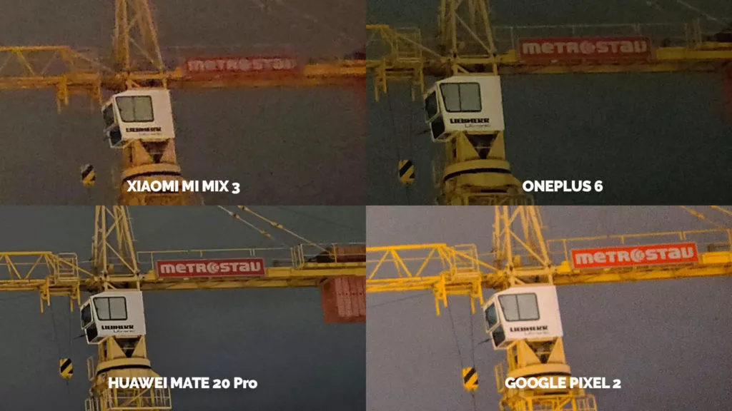 Noční režim Xiaomi Google Huawei OnePlus panorama detail