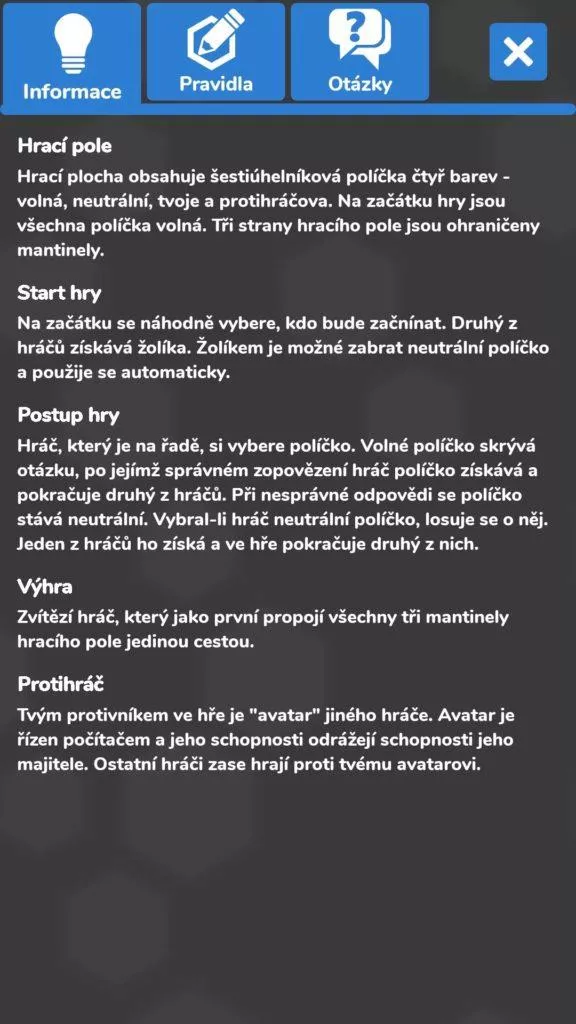 Pravidla hry TV Kvíz
