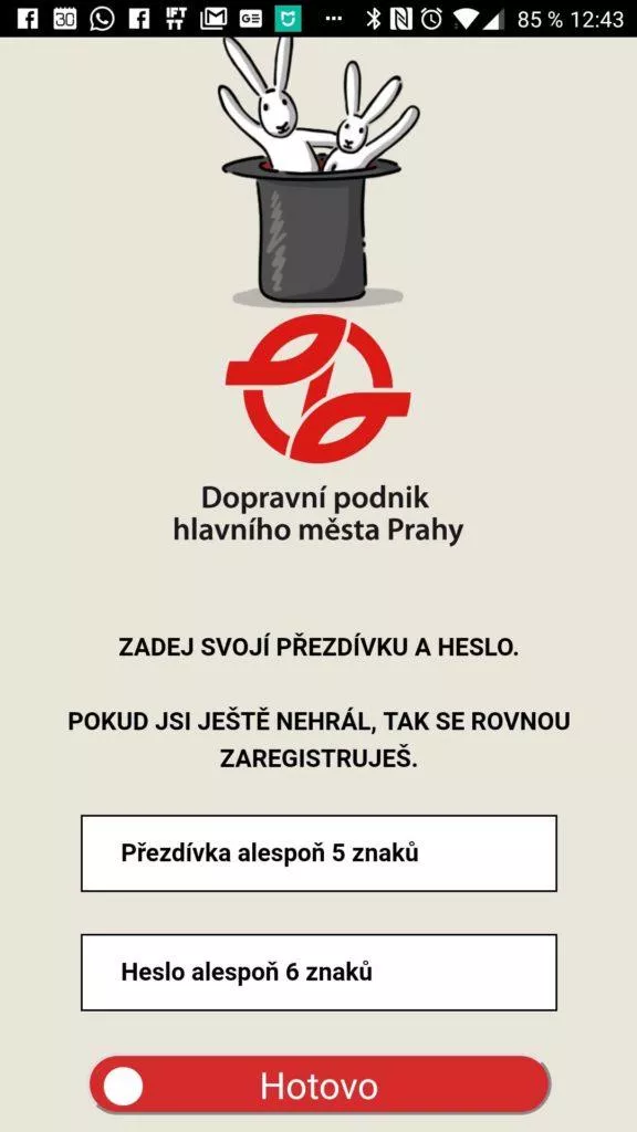 Registrace uživatele