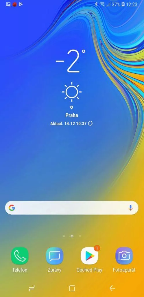 Samsung Galaxy A7 nadstavba domovska obrazovka