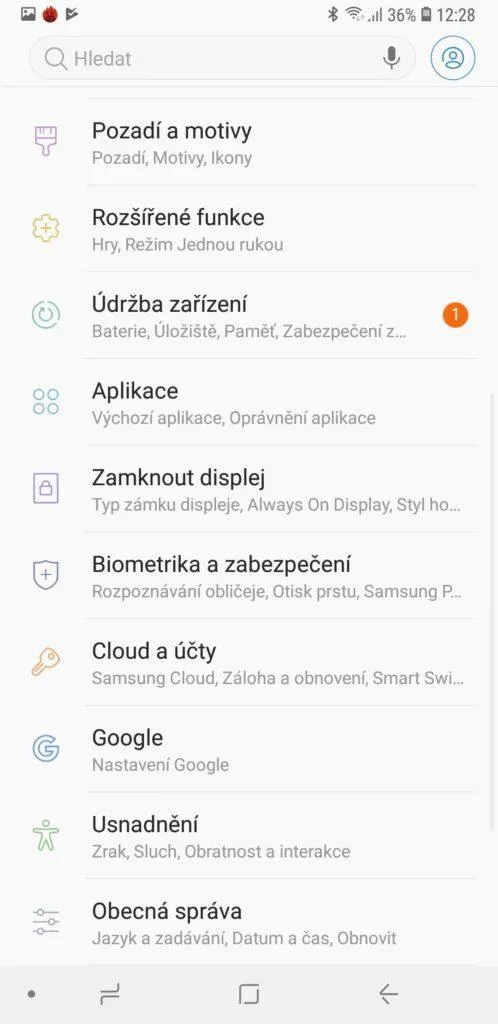 Samsung Galaxy A7 nadstavba nastaveni