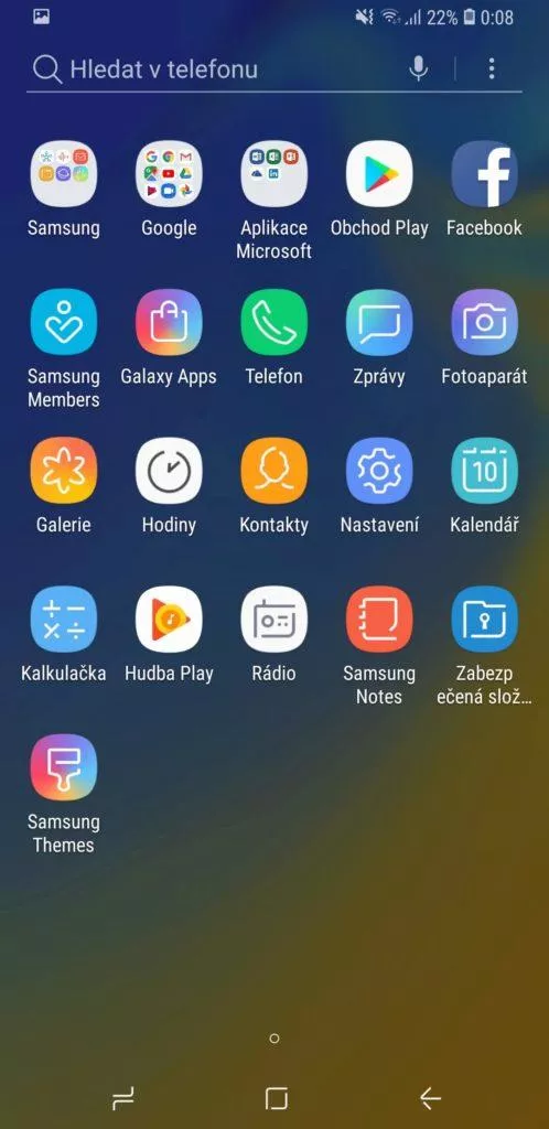 Samsung Galaxy A9 menu