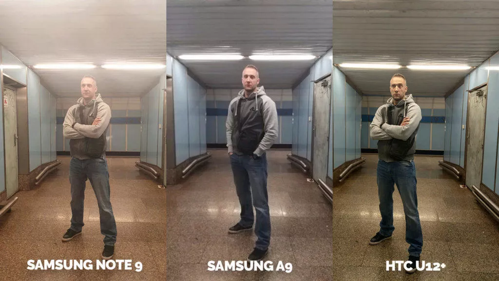 Srovnání fotoaparátů Samsung Galaxy A9 vs Samsung Galaxy Note 9 vs HTC U12+ umele osvetleni