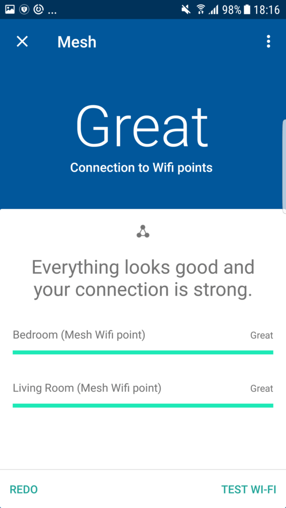 aplikace Google Wi-Fi vysledky testovani