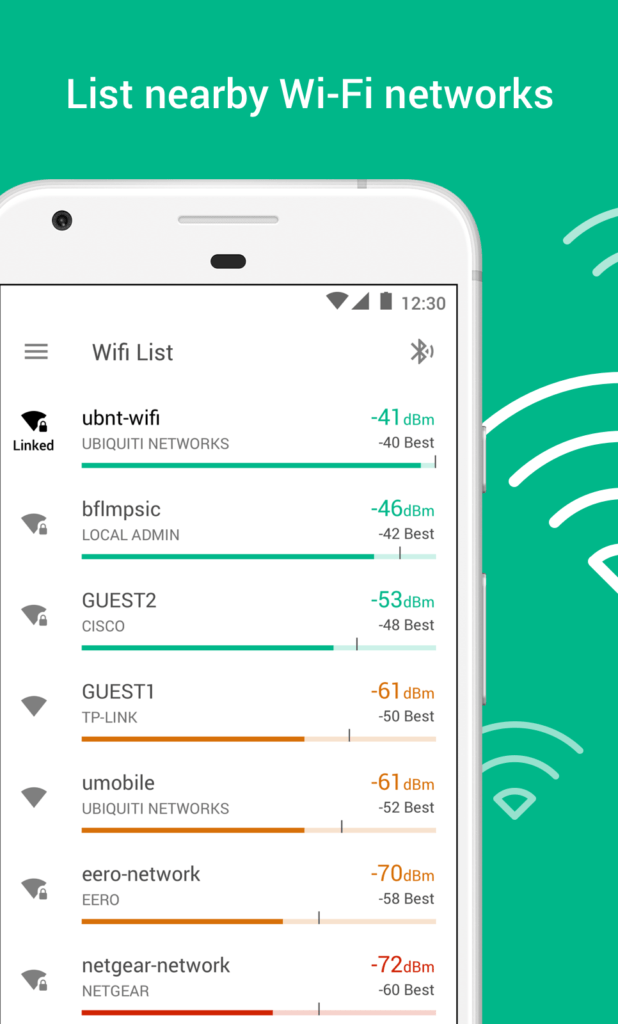 Aplikace vypíše okolní Wi-Fi sítě