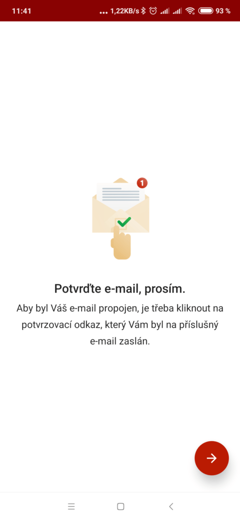 E-mail musíte potvrdit klepnutím na odkaz