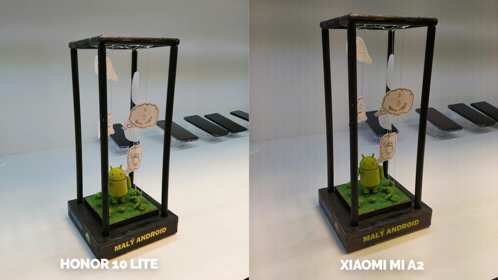 fototest Xiaomi Mi A2 vs Honor 10 Lite umele osvetleni android