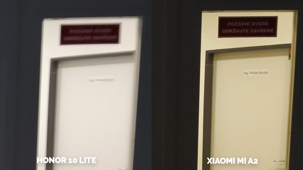 fototest Xiaomi Mi A2 vs Honor 10 Lite umele osvetleni detail