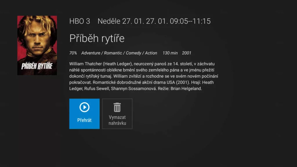 aplikace sledovani tv informace o filmu