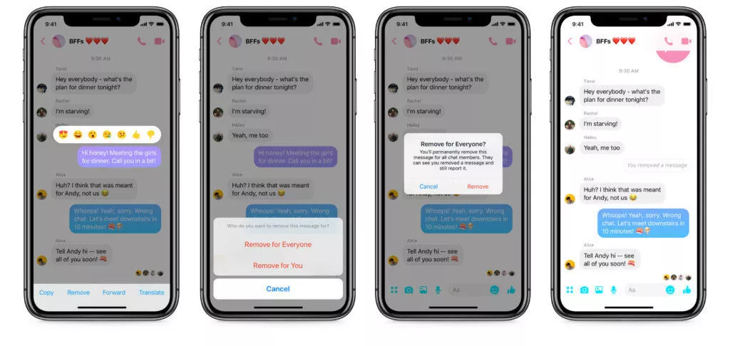 facebook messenger vymazani zprav