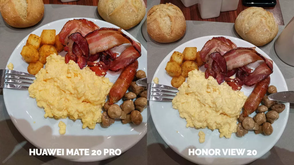 Fototest Honor View 20 vs Huawei Mate 20 Pro jidlo