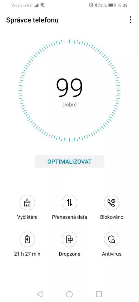 Honor 10 Lite správce telefonu