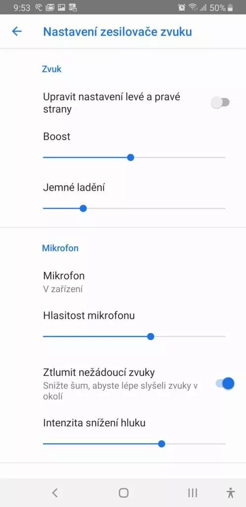 nastaveni zesilovace zvuku