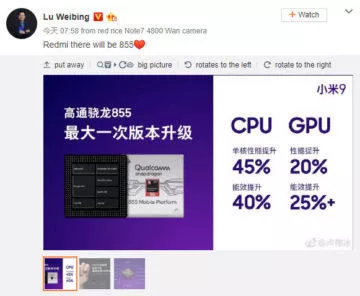 redmi telefon snapdragon 855 potvrzeni socialni sit