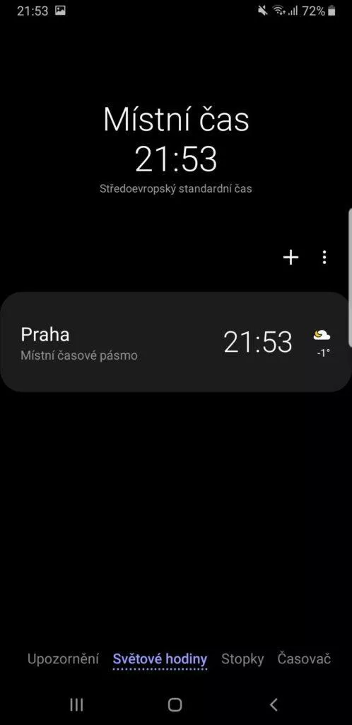 Samsung One UI hodiny tmavy rezim