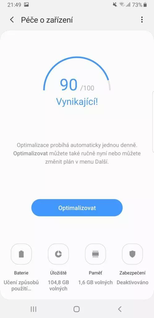 Samsung One UI udrzba telefonu