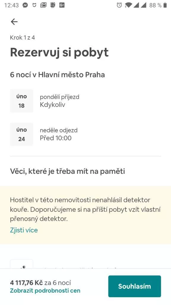 Shrnutí podmínek