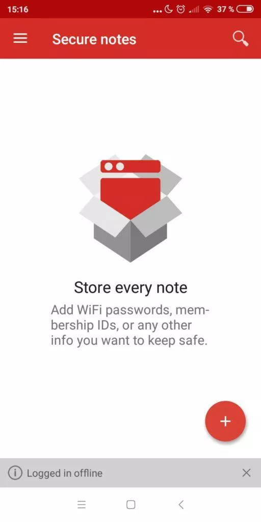 Správce hesel Lastpass app - poznámky