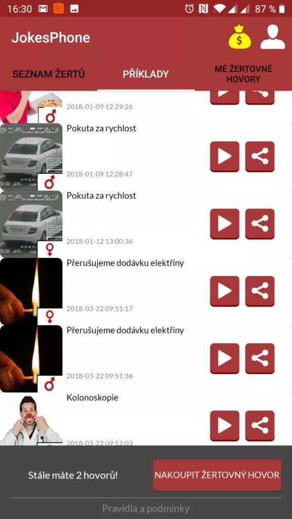 Ukázky žertovných hovorů
