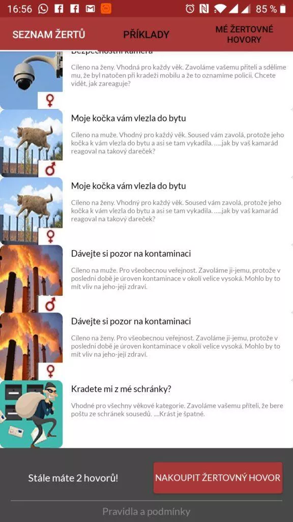 Výběr tématu hovoru