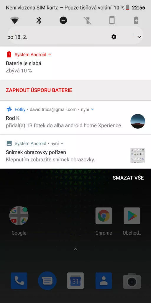 Xiaomi Black Shark Android system JoyUI notifikace