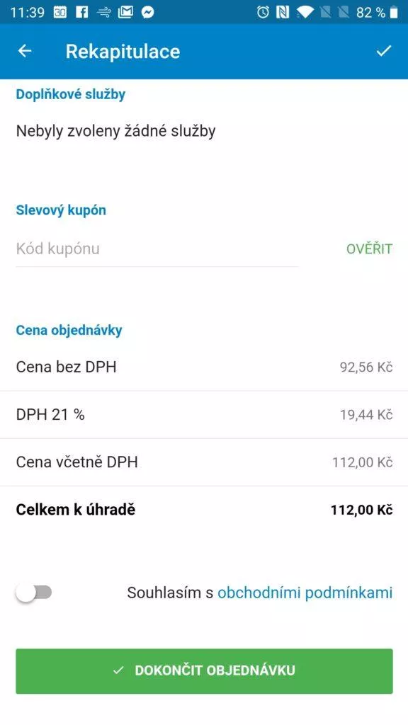 Dokončení objednávky