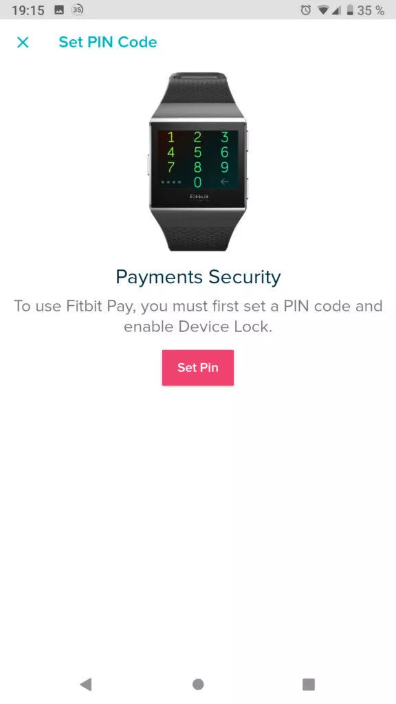Fitbit Pay Revolut pin