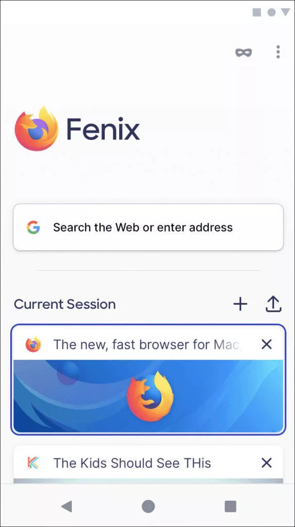 Mozilla Firefox Fenix posledni aplikace