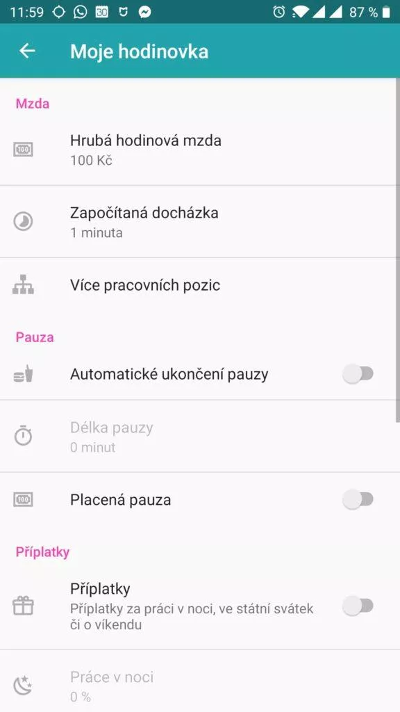 Možnosti nastavení