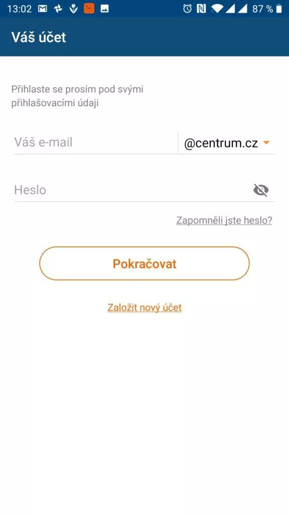 Přihlášení do e-mailové schránky