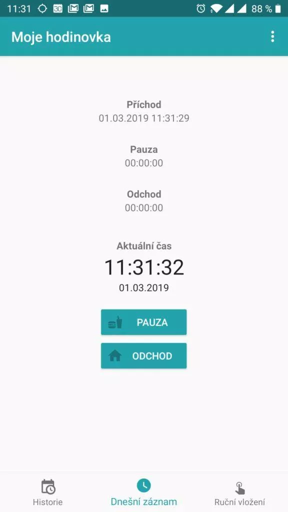 Probíhající práce
