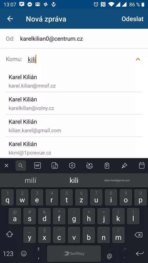S adresou pomůže našeptávač