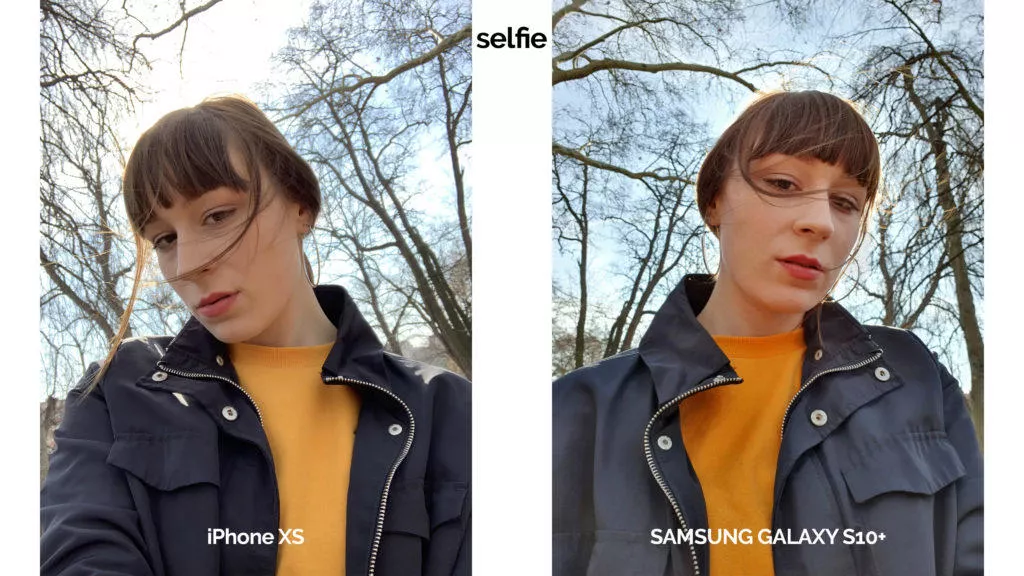 Selfie kamera z telefonu Samsung Galaxy S10 a iPhone XS