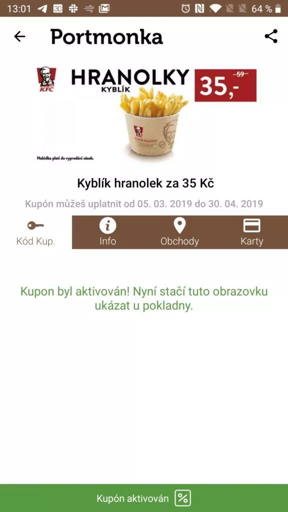 Aktivovaná nabídka