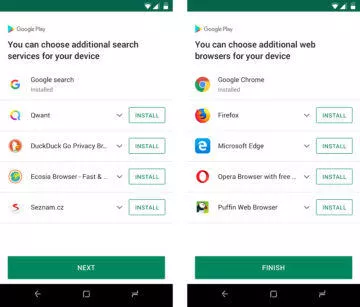 androdi google podminky eu vyber prohlizece vyhledavace