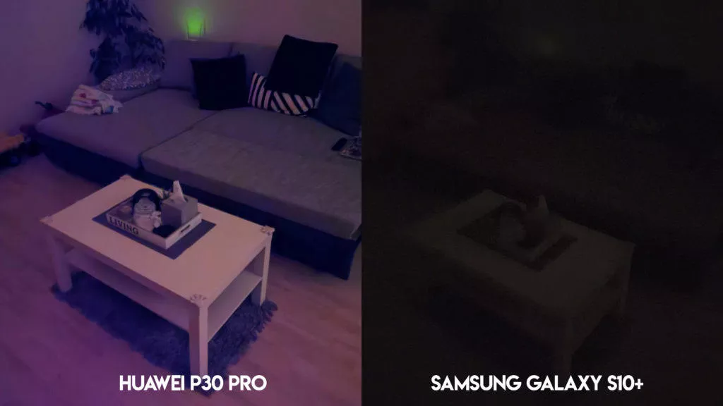 Fototest Huawei P30 Pro vs Samsung Galaxy S10 Plus noční foto interiér