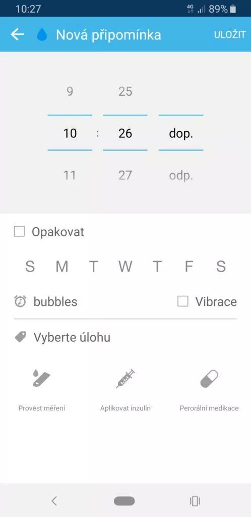 iHealth Align aplikace připomínka