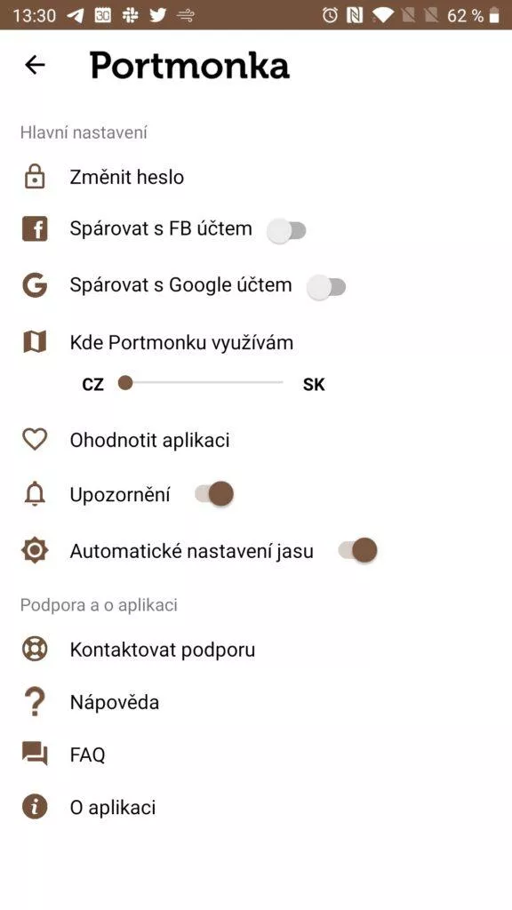 Možnosti nastavení