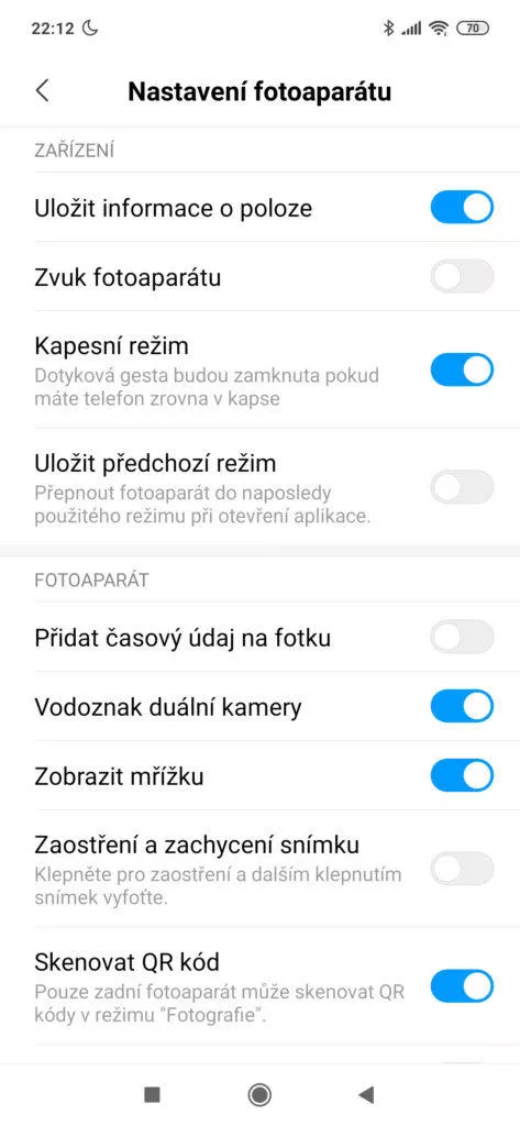 redmi note 7 aplikace fotoaparat nastaveni