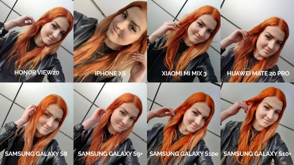 srovnání fotomobilů galaxy s8 s9 s10 mate 20 pro mi mix 3 view 20 iphone xs selfie modelka