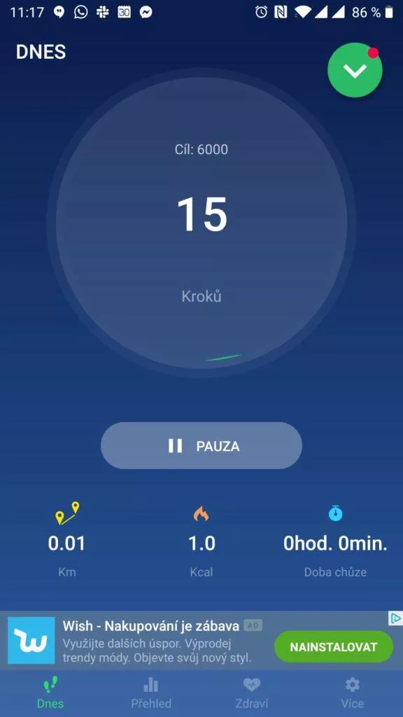 Aplikace Krokoměr