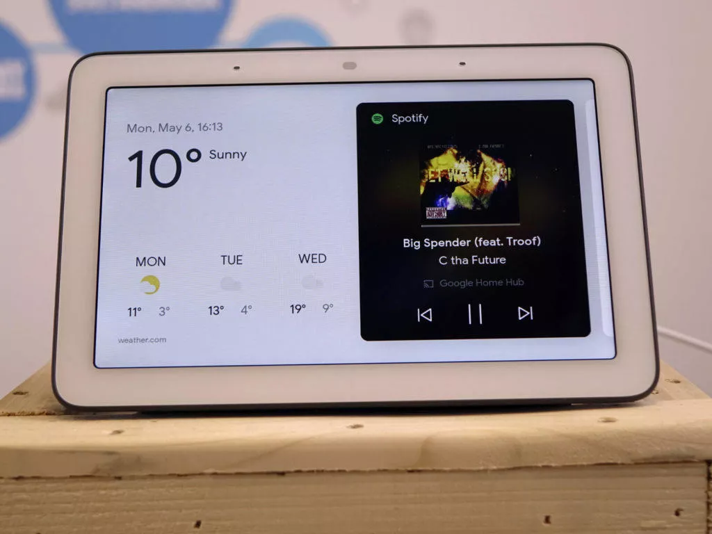 Chytry displej google home hub recenze spotify home