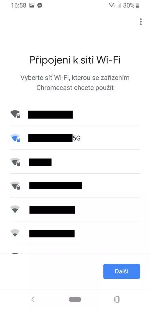 google chromecast 3 pripojeni k siti