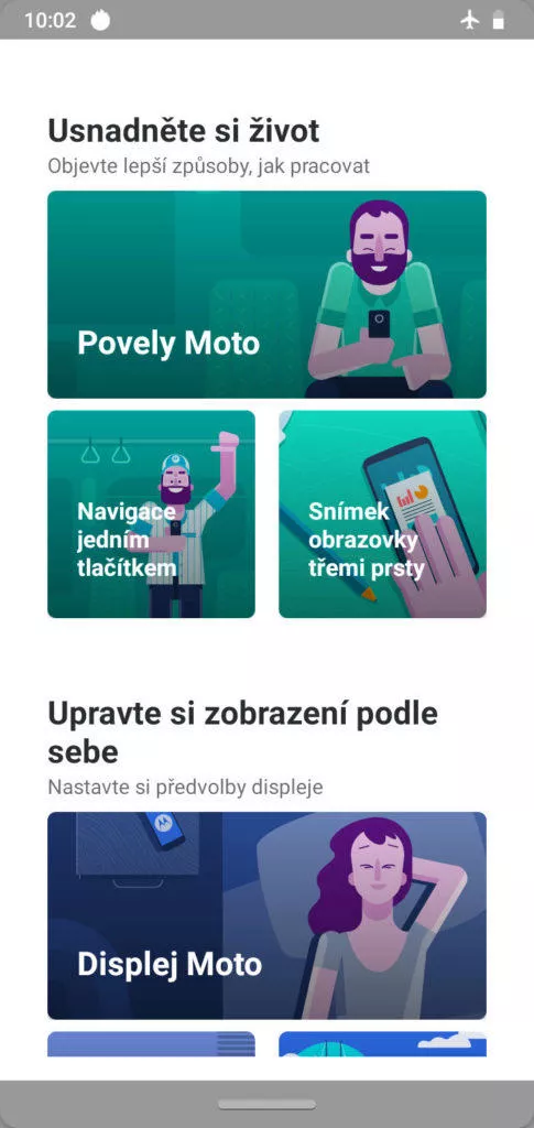 Moto G7 Power system Android displej moto