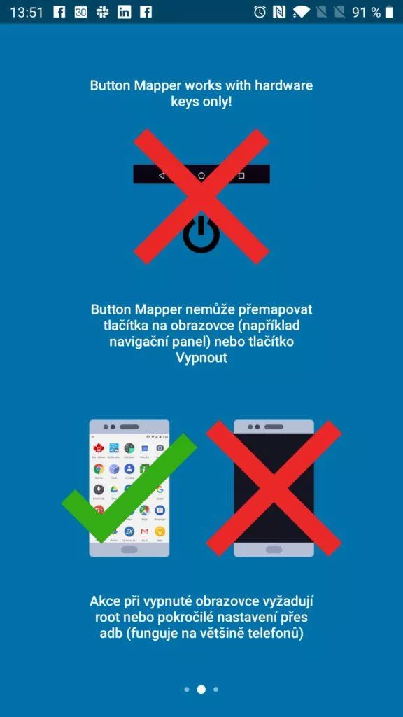 Nepodporuje softwarová tlačítka
