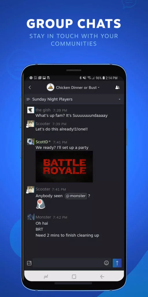 Steam Chat skupinové chatování